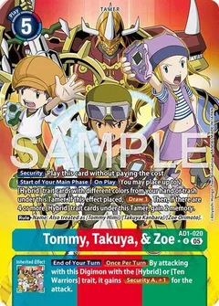 Tommy, Takuya, & Zoe (Alternate Art) AD1-020 R