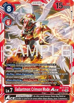Gallantmon: Crimson Mode ACE (Reprint) BT17-018 SR
