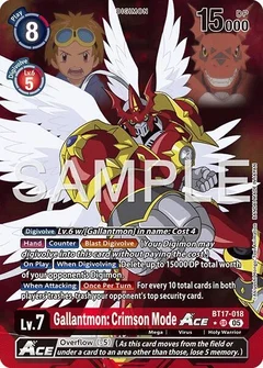 Gallantmon: Crimson Mode ACE (Alternate Art) BT17-018 SR