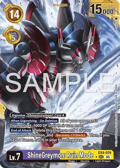 ShineGreymon: Ruin Mode (Gold Border) EX4-074 SR