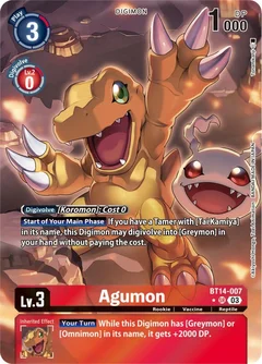 Agumon (Alternate Art) BT14-007 SR