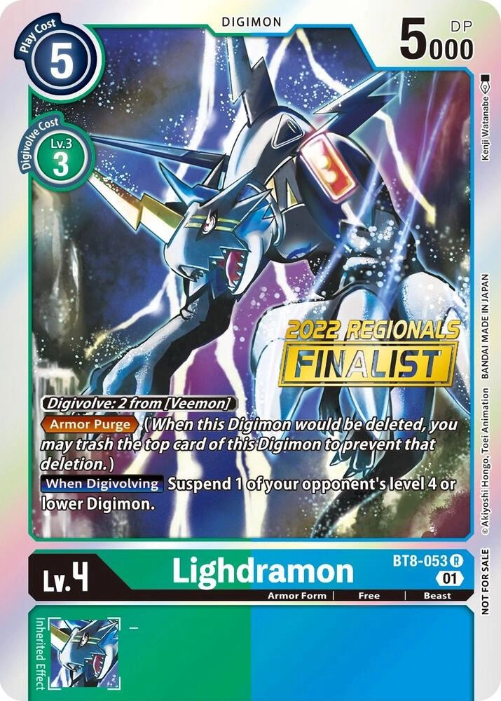 PokeDATA - Check current Pokemon card values for Lighdramon (2022  Championship Offline Regional) [Online Finalist] BT8-053 R!