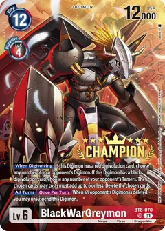 BlackWarGreymon (Digimon 3-On-3 Champion) BT8-070 SR