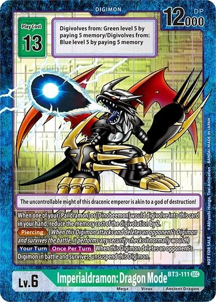 digimon card secret rare 401 Games Canada - AncientGreymon - BT4-113 (This Digimon checks 1 additional security card.)[ On Deletion] You may play 1 red level 4 or lower Digimon card with[Hybrid] in its form from your hand without paying its memory cost. Veedramon (Secret Rare) (Alternate Art)