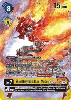 ShineGreymon: Burst Mode ACE (Alternate Art) BT17-041 SR