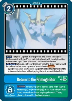 Return to the Primogenitor BT17-097 U