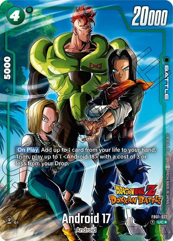 Android 17 - FB01-077 (Dragon Ball Z Dokkan Battle Alternate Art) Holofoil