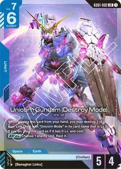 Unicorn Gundam (Destroy Mode) Holofoil GD01-002