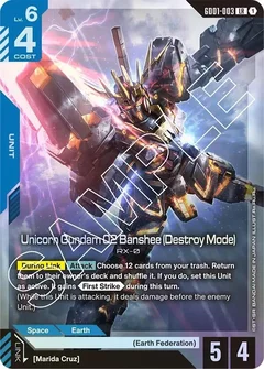 Unicorn Gundam 02 Banshee (Destroy Mode) Holofoil GD01-003