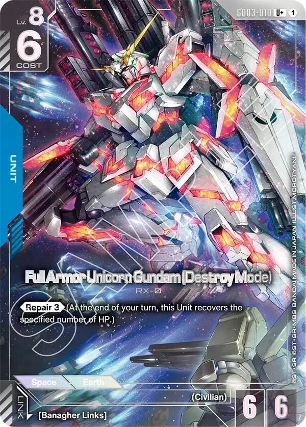 Full Armor Unicorn Gundam (Destroy Mode) (U+) Holofoil