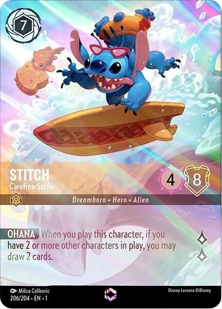 Stitch - Carefree Surfer (Enchanted) Holofoil