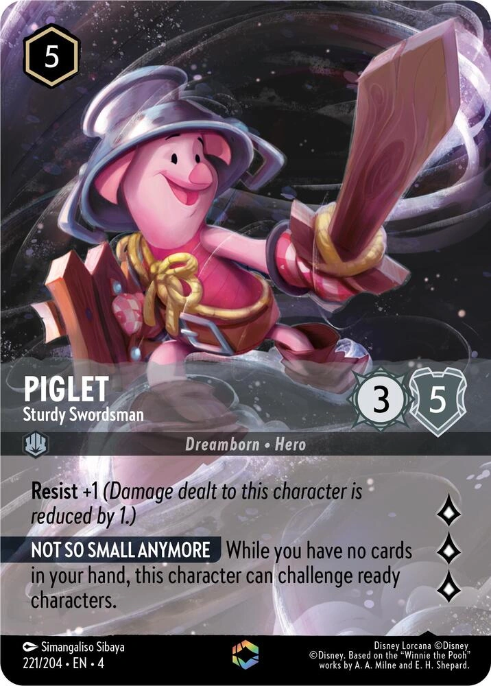 Piglet - Sturdy Swordsman (Enchanted) Holofoil