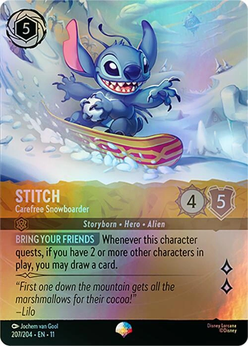 Stitch - Carefree Snowboarder (Epic) Holofoil