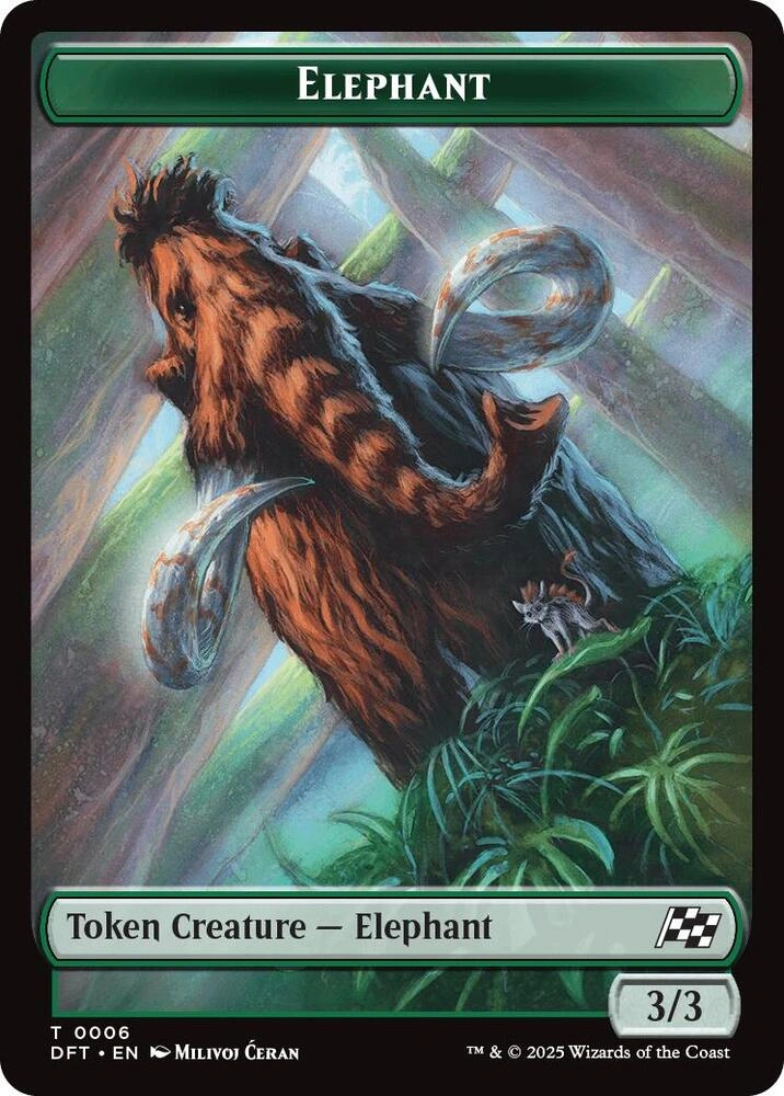 Elephant // Zombie (0003) Double-Sided Token Foil