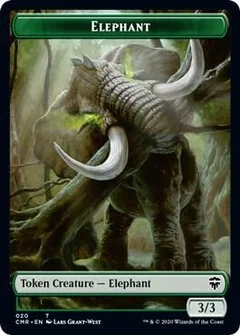 Elephant // Soldier Double-Sided Token 20 // 16