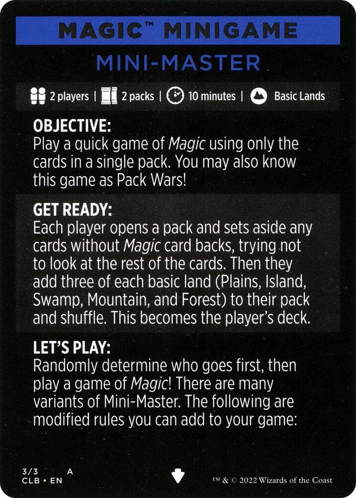 Magic Minigame: Mini-Master