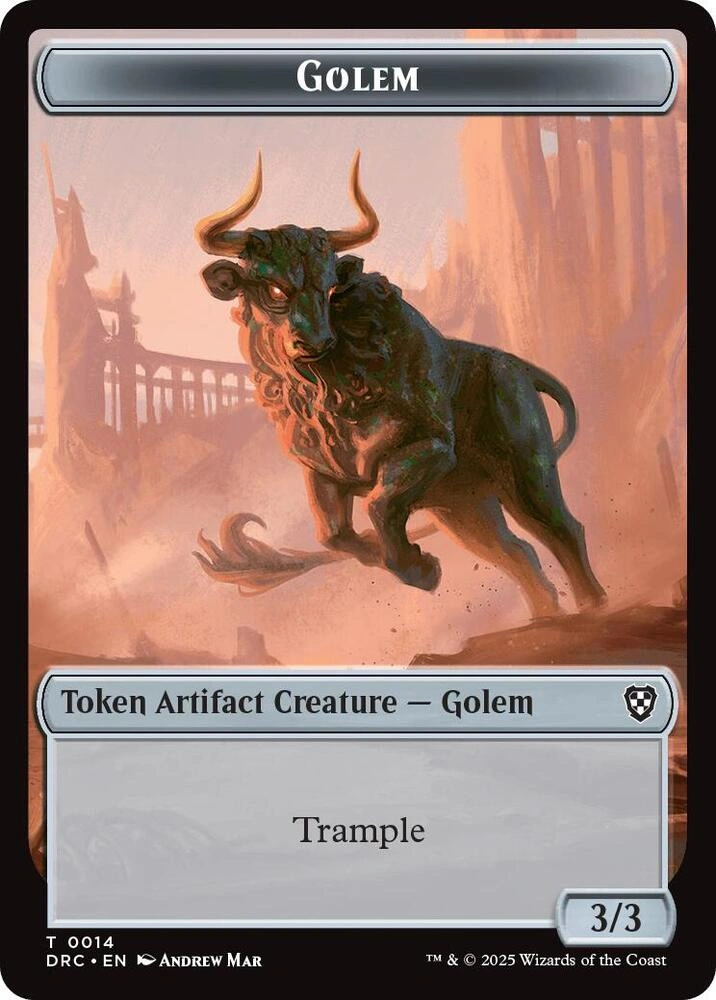 Golem (0014) // Golem (0015) Double-Sided Token Foil