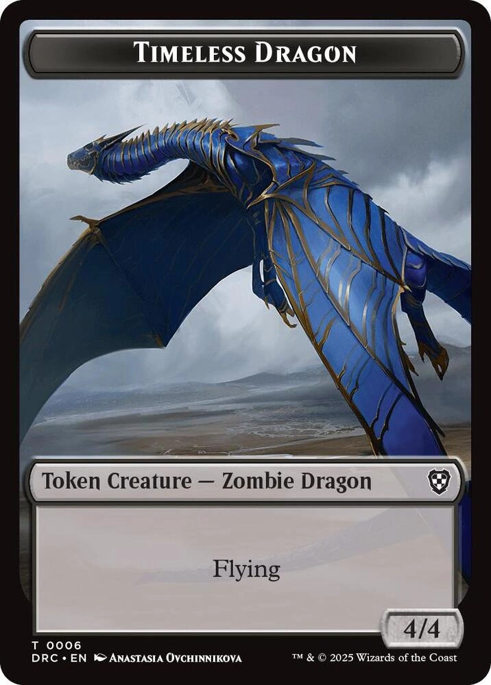 Timeless Dragon // Zombie (0007) Double-Sided Token Foil