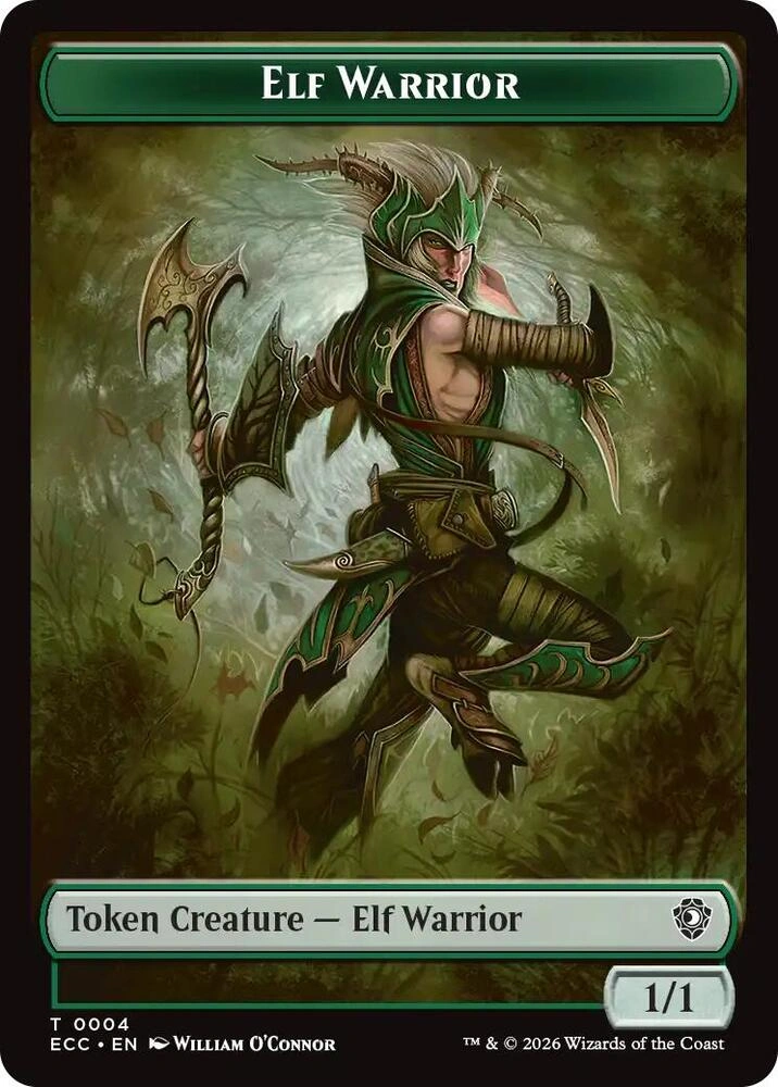 Elf Warrior (0004) // Plant (0005) Double-Sided Token