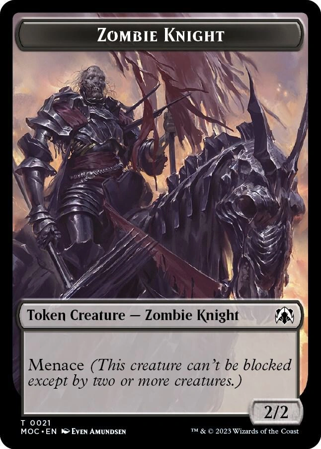 Zombie Knight // Human Double-sided Token