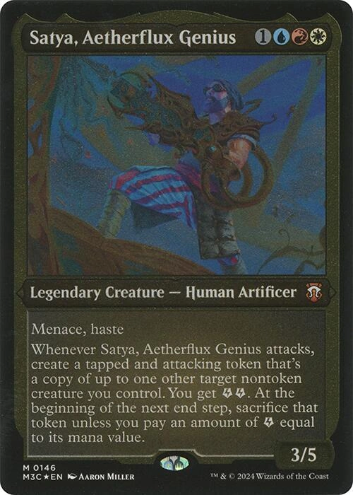 Satya, Aetherflux Genius (Display Commander) - Thick Stock Foil