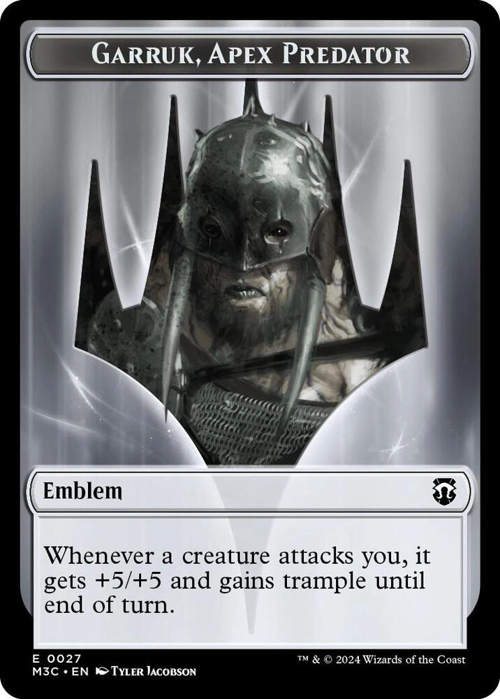 Emblem - Garruk, Apex Predator // Saproling Double-Sided Token