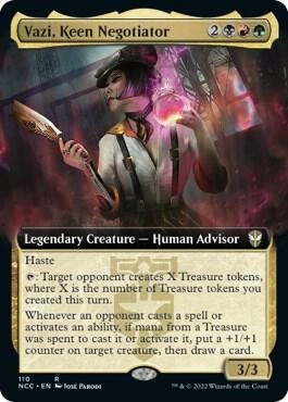 Vazi, Keen Negotiator (Extended Art) Foil