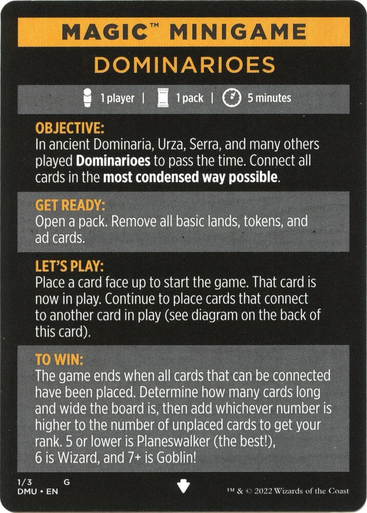 Magic Minigame: Dominarioes
