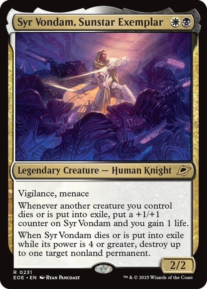 Syr Vondam, Sunstar Exemplar Foil