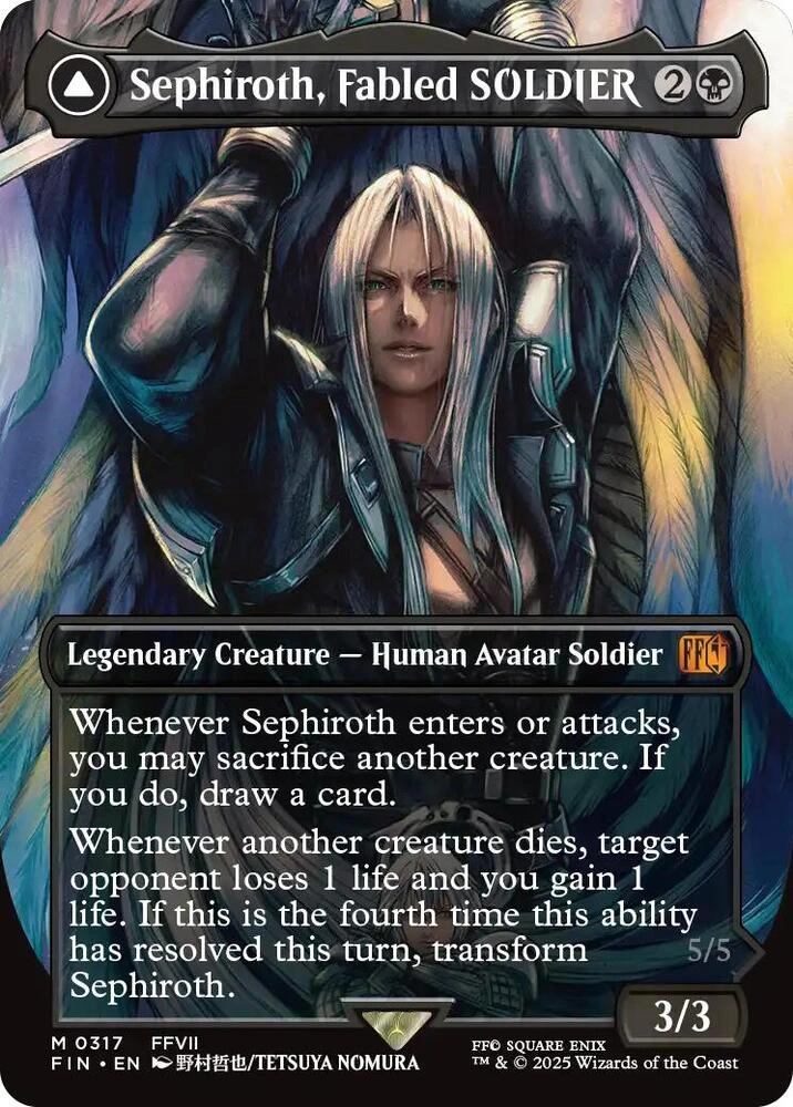 Sephiroth, Fabled SOLDIER (0317) (Borderless) Foil