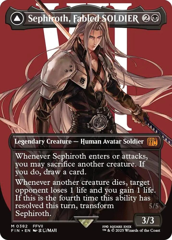 Sephiroth, Fabled SOLDIER (0382) (Borderless) Foil