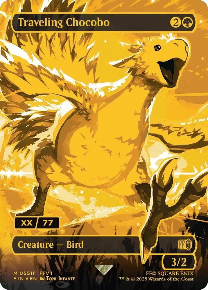 Traveling Chocobo (Borderless) (Serial Numbered) Foil
