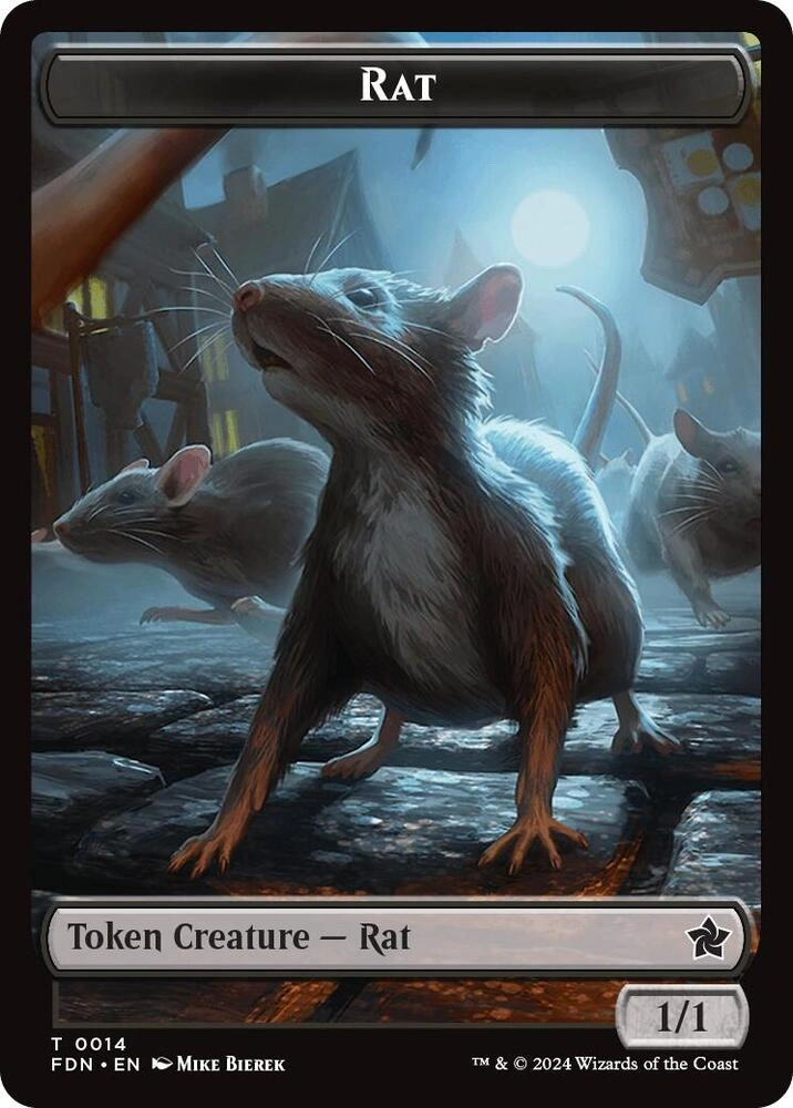 Rat (0014) // Zombie Double-Sided Token Foil