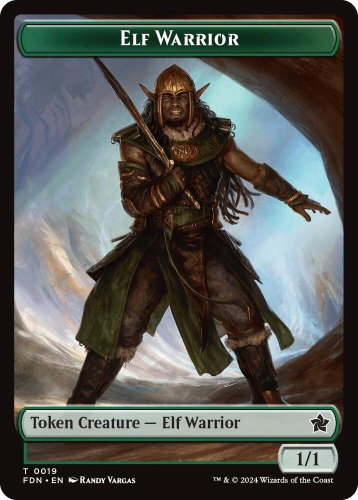 Elf Warrior // Cat (001) Doubled-Sided Token