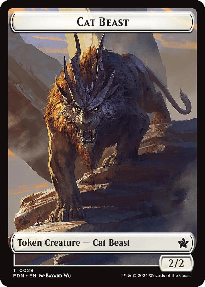 Cat Beast // Dragon (0017) Double-Sided Token