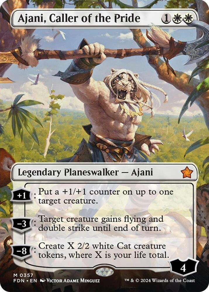 Ajani, Caller of the Pride (Borderless) Foil