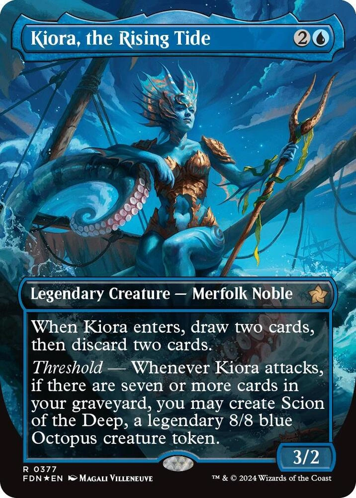 Kiora, the Rising Tide (Borderless) (Mana Foil)