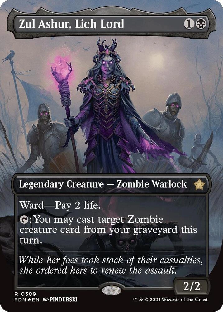Zul Ashur, Lich Lord (Borderless) (Mana Foil)