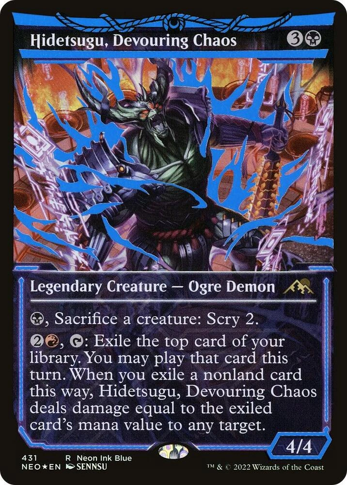 Hidetsugu, Devouring Chaos (Neon Blue) Foil