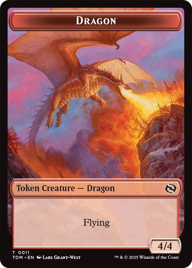 Dragon (0011) // Warrior Double-Sided Token Foil