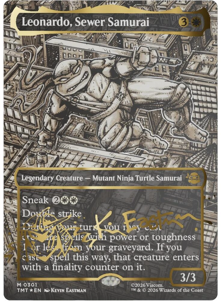 Leonardo, Sewer Samurai (Borderless) (Gold-Stamped Signature)