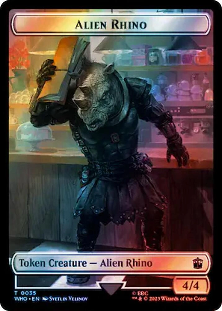 Alien Rhino // Alien Salamander Double-Sided Token (Surge Foil)