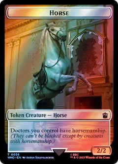 Horse // Clue (0053) Double-Sided Token (Surge Foil) 36 // 53