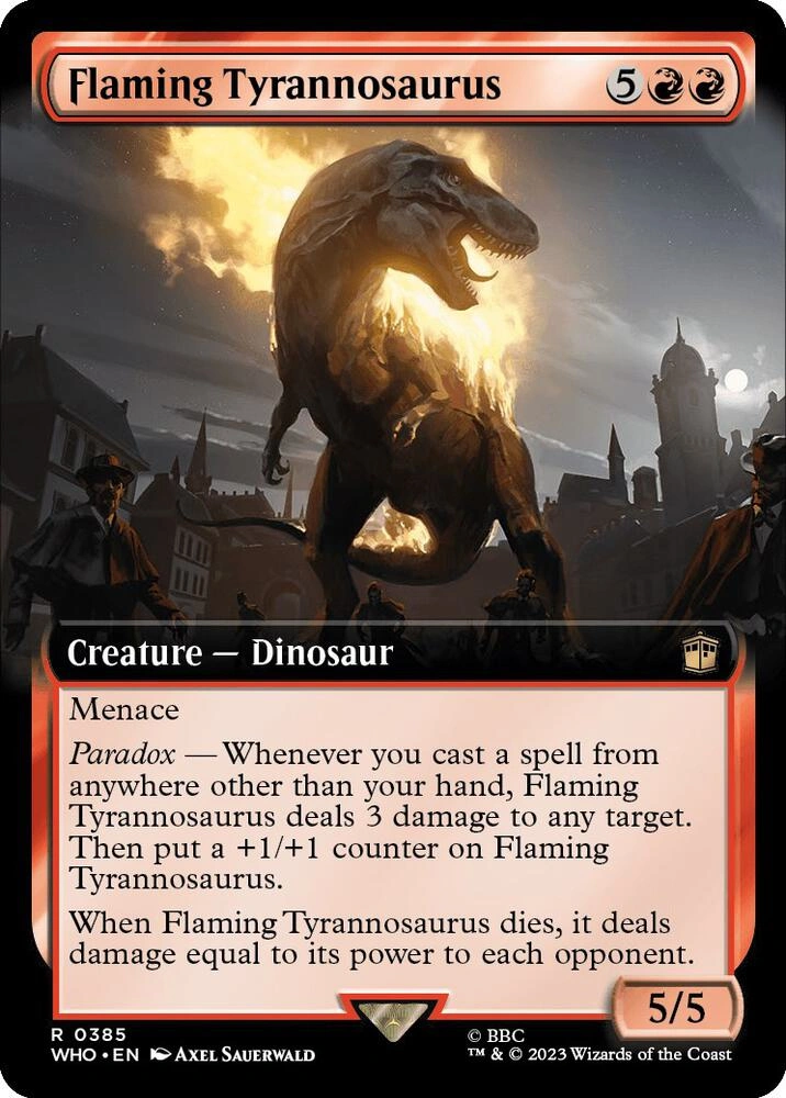 Flaming Tyrannosaurus (Extended Art) Foil