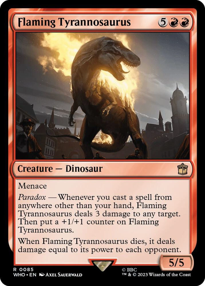 Flaming Tyrannosaurus Foil