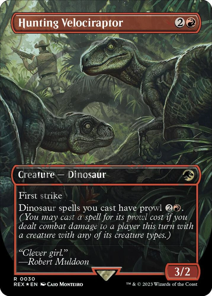 Hunting Velociraptor (Borderless) (Emblem) Foil