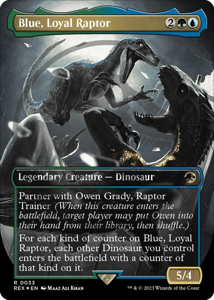 Blue, Loyal Raptor (Borderless) (Emblem) Foil