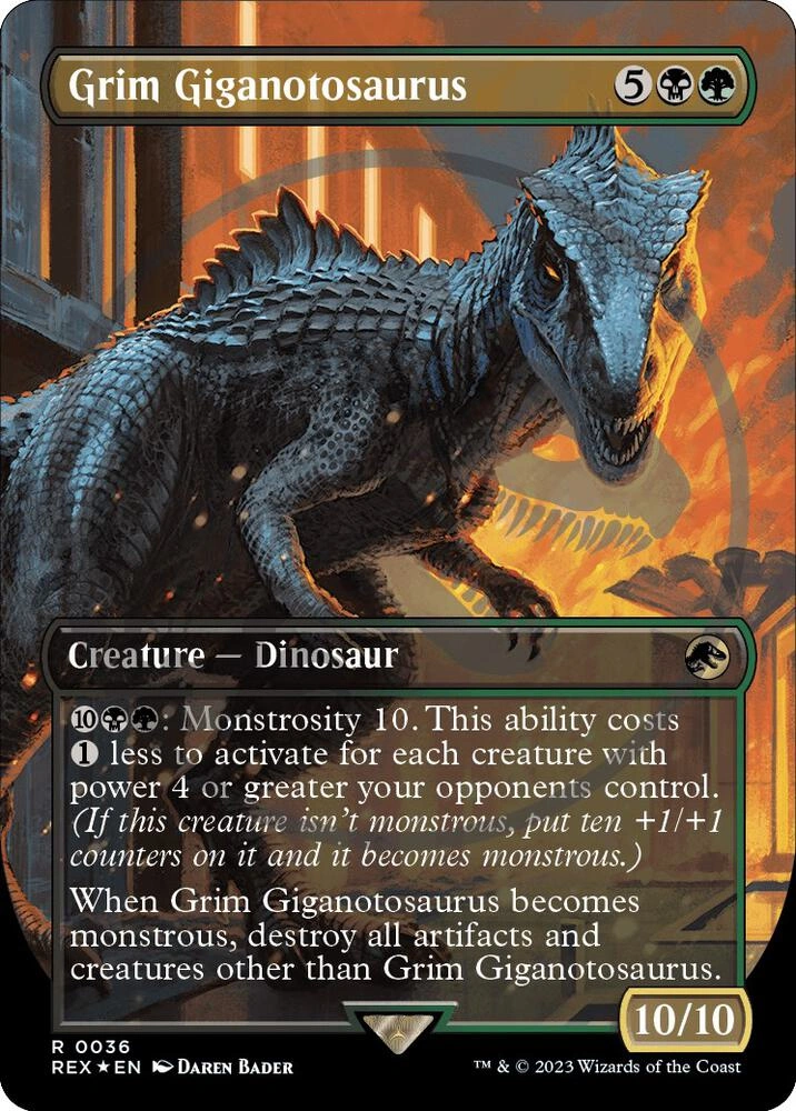 Grim Giganotosaurus (Borderless) (Emblem) Foil
