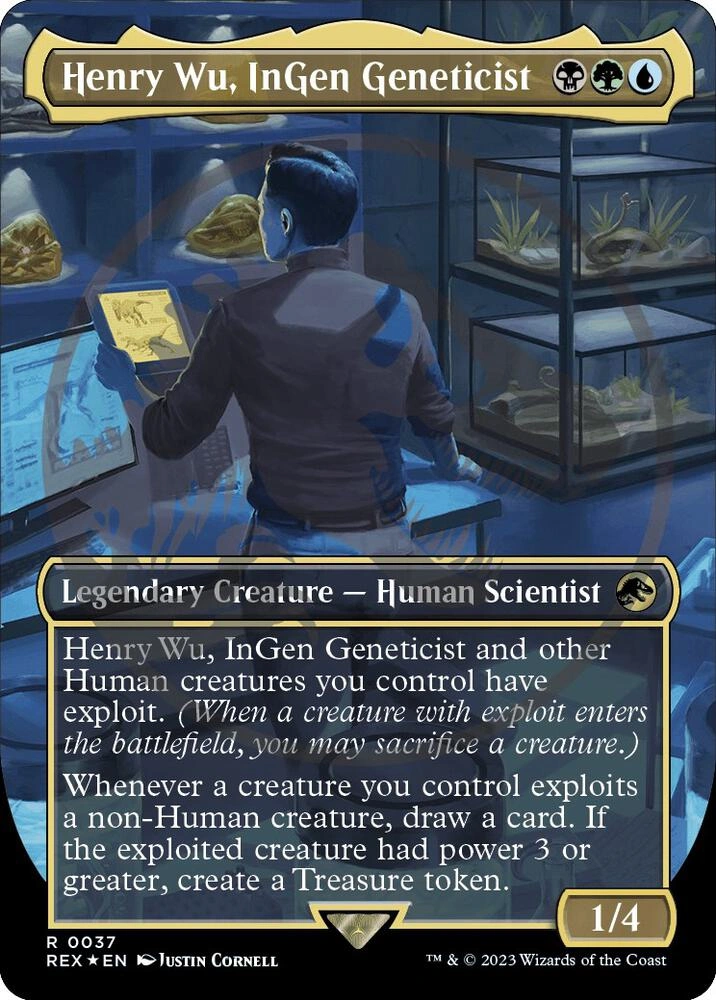 Henry Wu, InGen Geneticist (Borderless) (Emblem) Foil