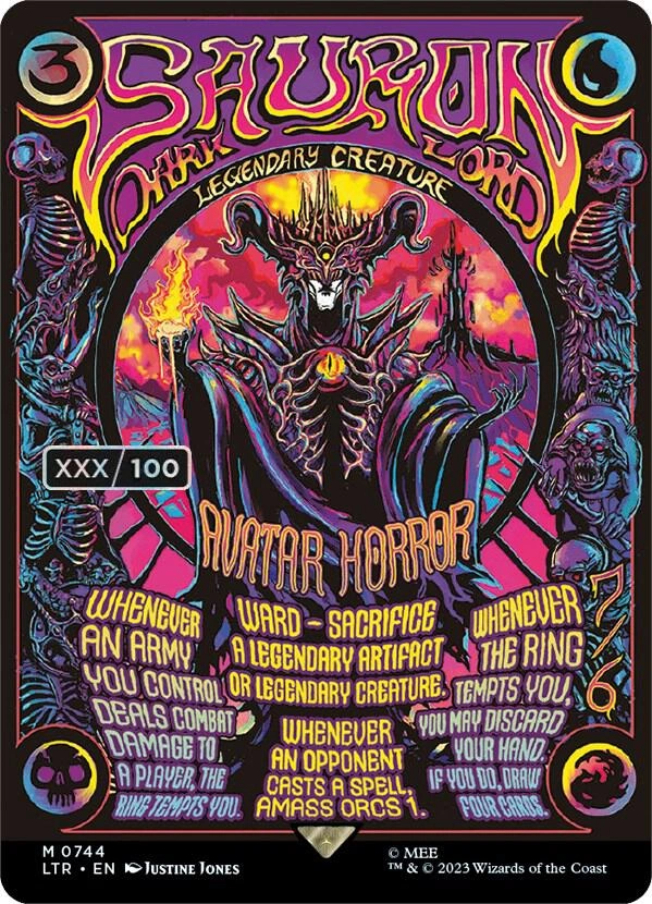 Sauron, the Dark Lord (Borderless Poster) (Serial Numbered) Foil